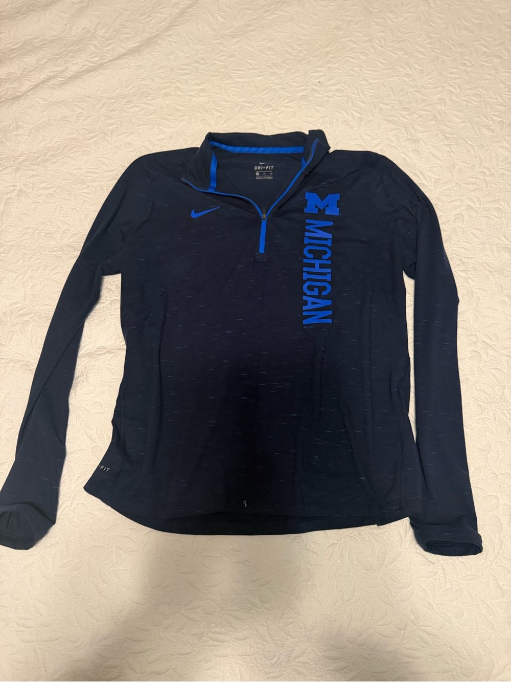 Nike Dri-FIT Michigan Wolverines 1/4 Zip Jacket - Men's Size M Navy Blue